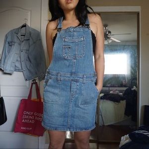 Denim overall skirt